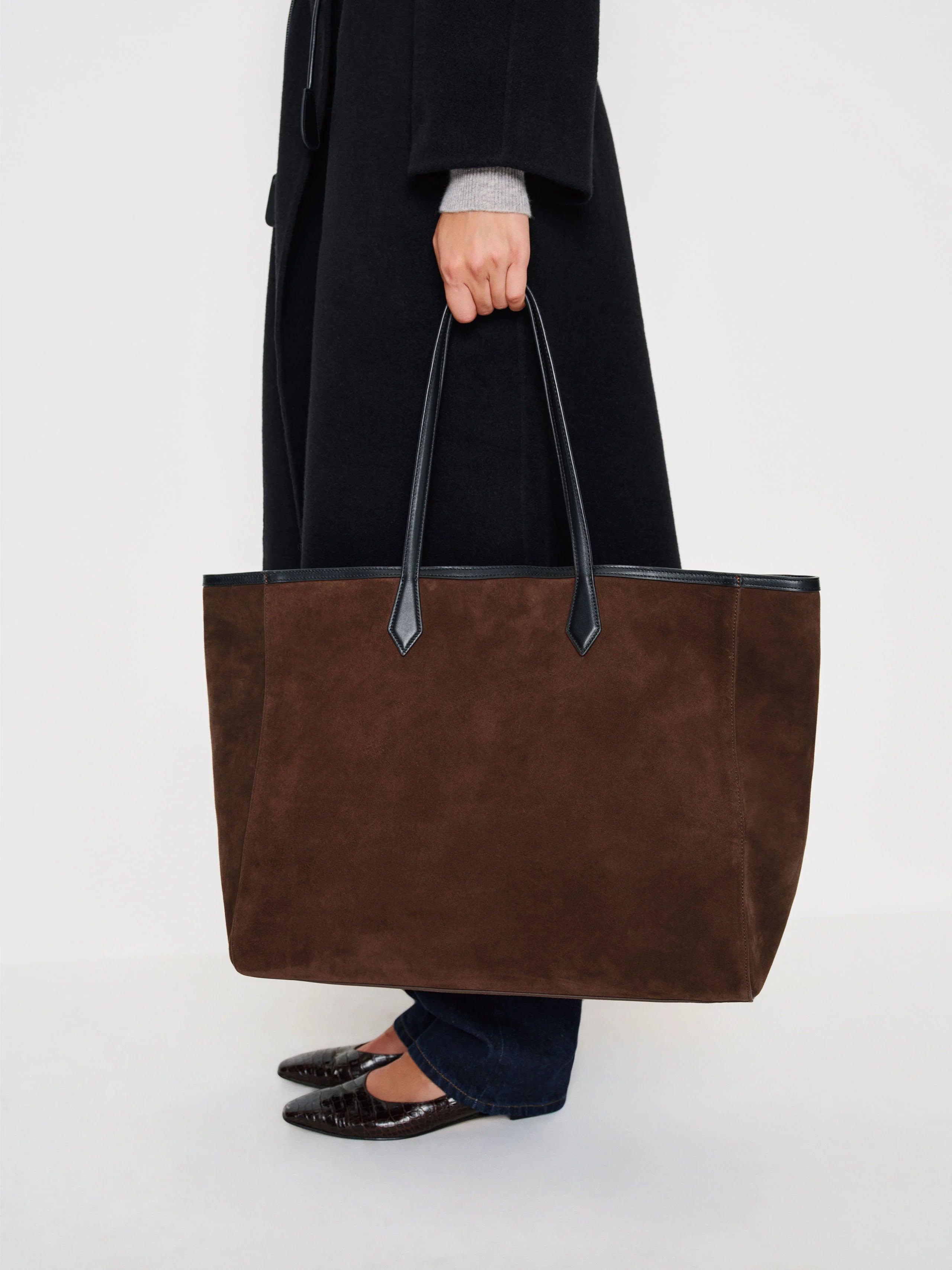 Fashion Oversized Laptop Tote Bag With Premium Leather Handle