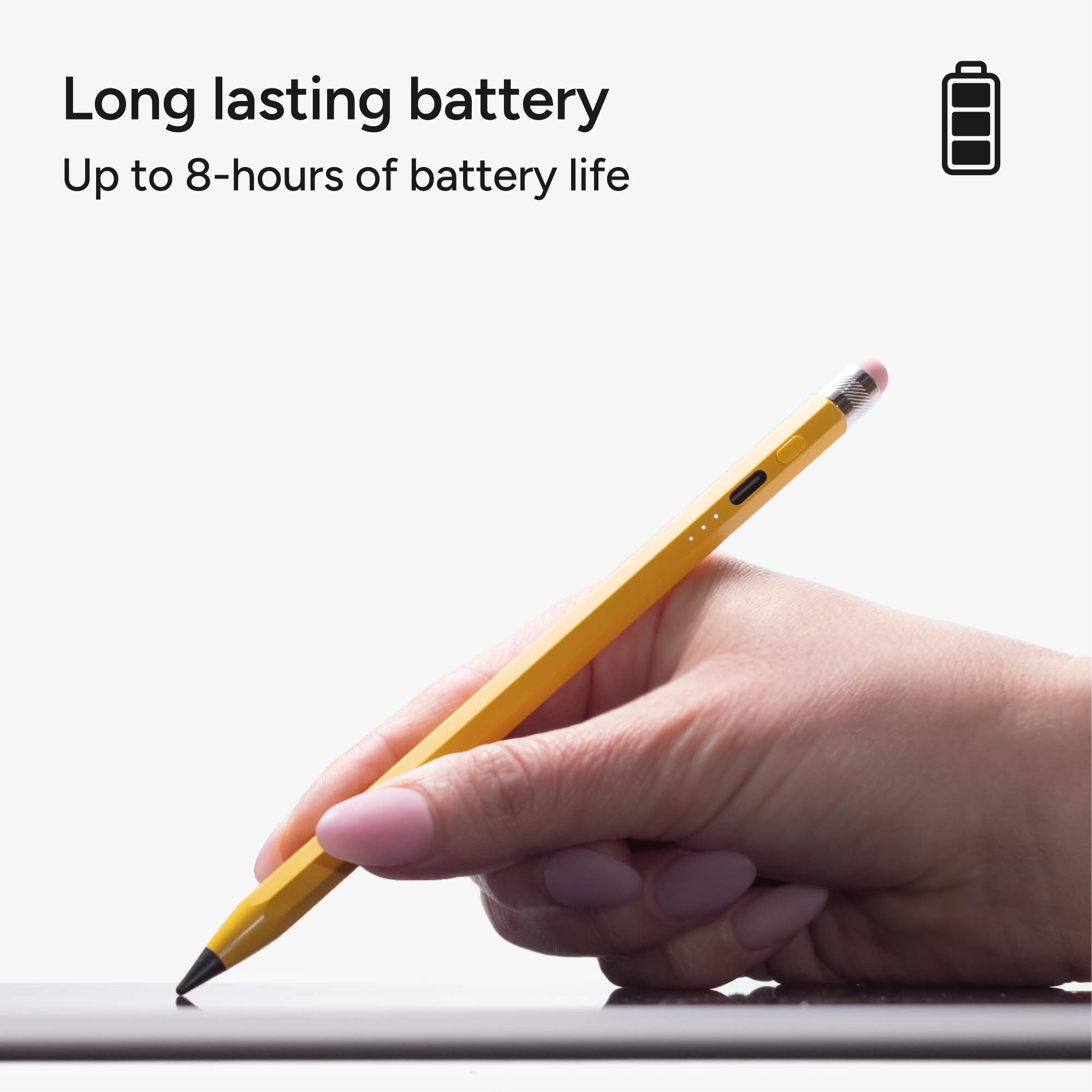 Imitate Pencil Usb-C Rechargeable Active Stylus, Tilt Sensitive Touchscreen Pen With Palm Blocking & Auto Sleep Function