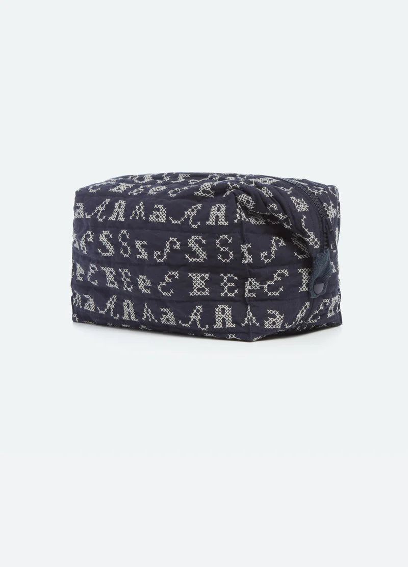 Spacious Rectangular Storage Cosmetic Bag With Embroidery & Zipper