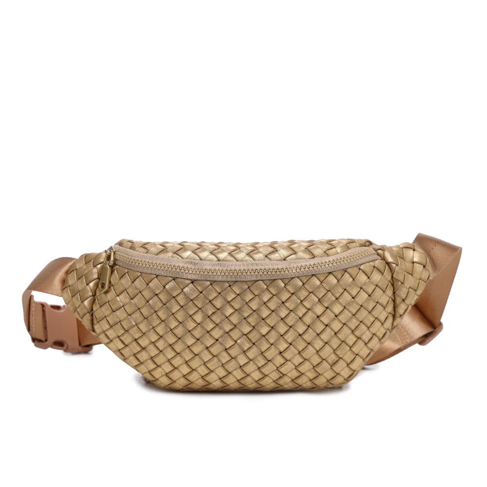 3-Way Wear Woven Waist Bag With Adjustable Strap Accessories For Daily Styling