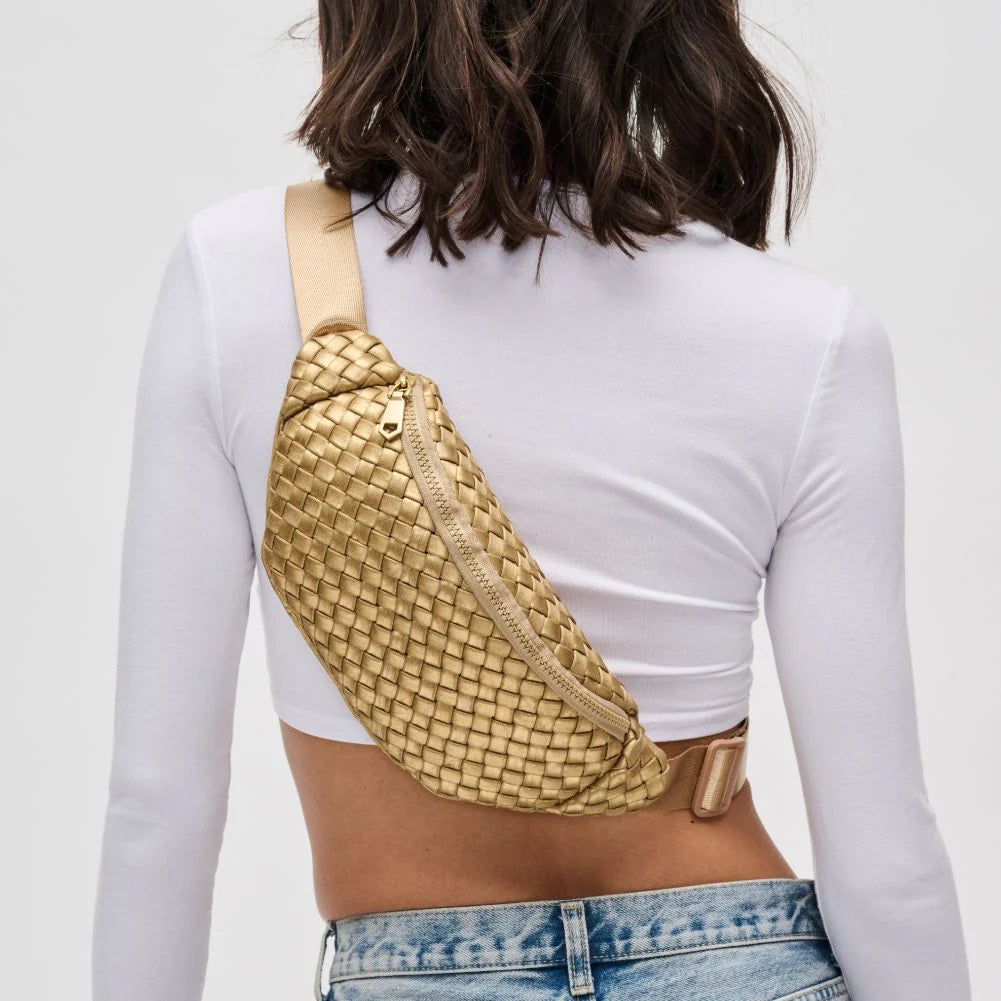 3-Way Wear Woven Waist Bag With Adjustable Strap Accessories For Daily Styling