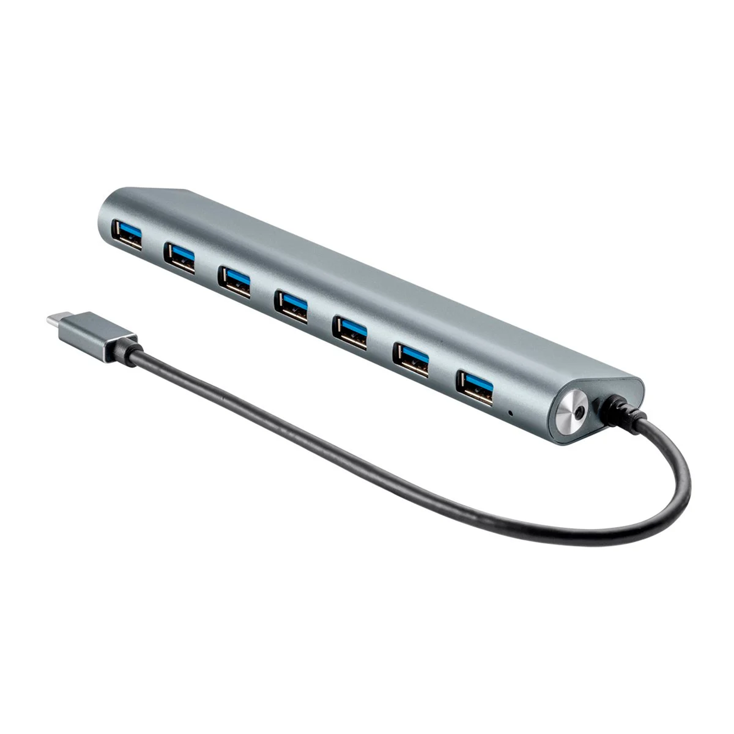 7 Port Usb-C Superspeed Usb 3.0 Expansion Hub, Slim Unibody Multiport Data Transfer Dock With Reversible Type-C Plug